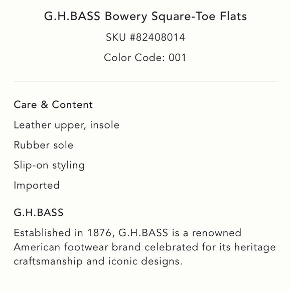 G.H.Bass Bowery Square-Toe Leather Flats - Picture 4 of 4